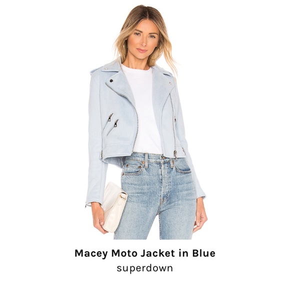light blue moto jacket